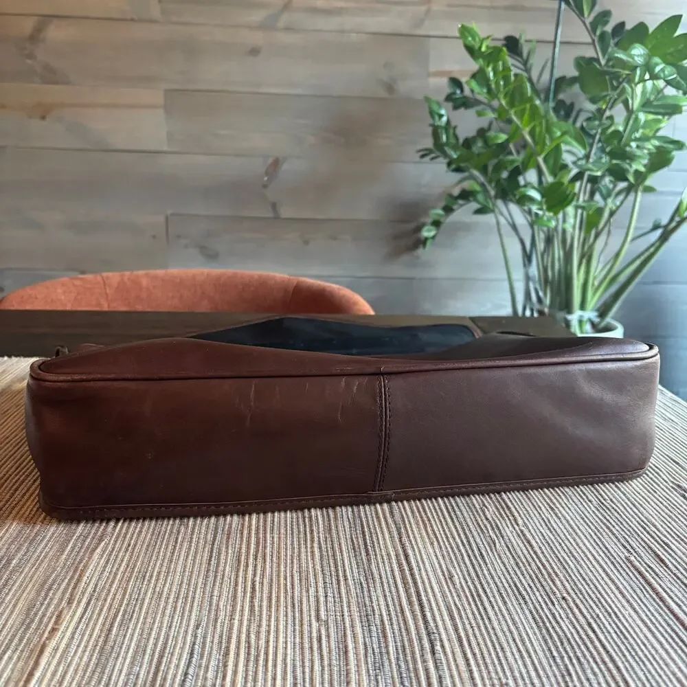 EDDIE BAUER | Vintage Mahogany Leather Shell Briefcase / Portfolio Bag